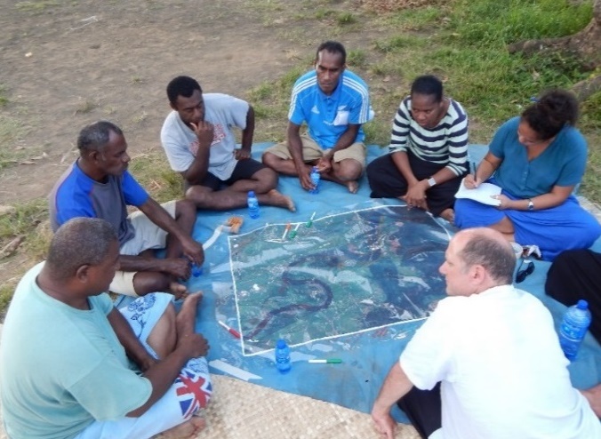 Photo 2. Participatory hazard mapping in Votua, Fiji