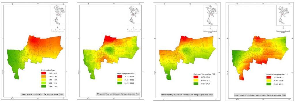 Figure 1. Climate projection for Bangkok for the year 2050.