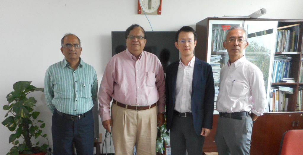 From left: Dr. H. P. Borgaonka, Dr. J. R. Bhatt, Mr. Hiroshi Tsujihara, Mr. Yukihiro Imanari