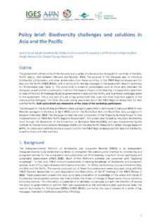 Policy brief: Biodiversity challenges and solutions in Asia and the ...