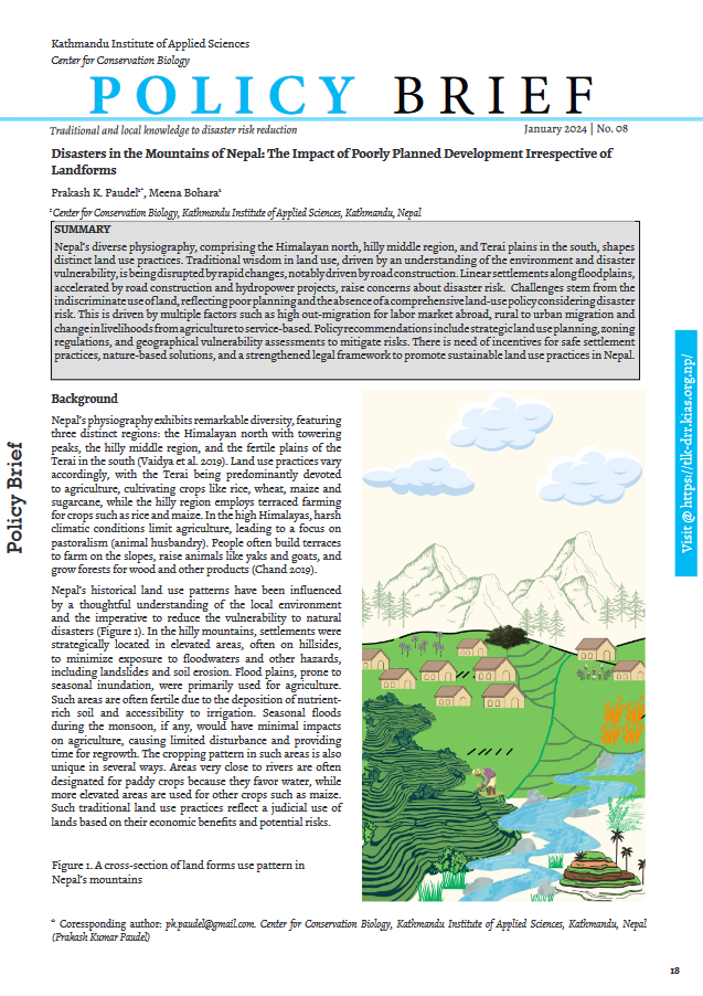 Policy brief Disasters in the Mountains of Nepal The Impact of Poorly